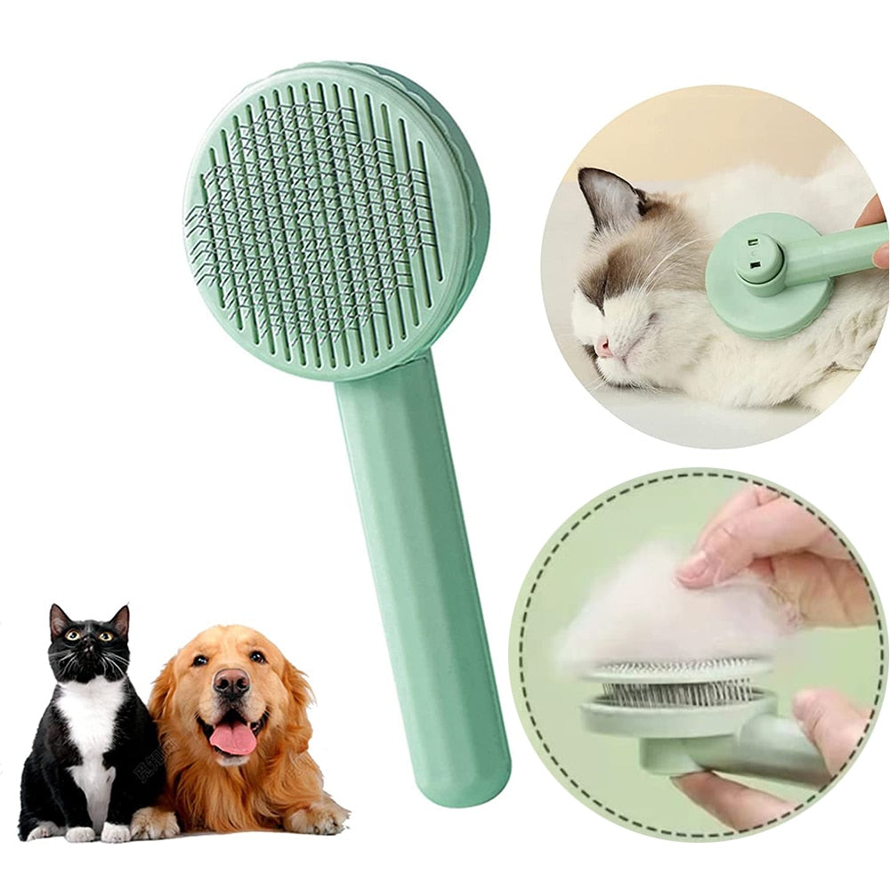 Pet Hair Self Cleaning Grooming Brush